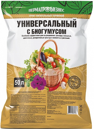 Универсальный 50л грунт с Биогумусом (ПАБ) фото Универсальный 50л грунт с Биогумусом (ПАБ) - "Наш сад"